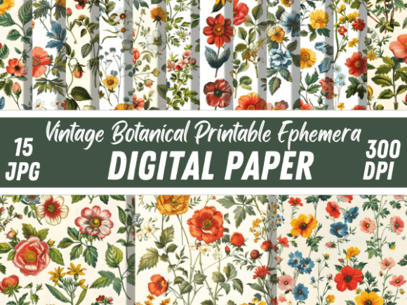 Boho Floral Ephemera Vintage Patterns: A Timeless Digital Art Collection for Creative Projects