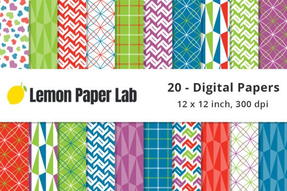 Bold Red, Green, Purple Blue Patterns: A Versatile Design Resource for Creative Projects