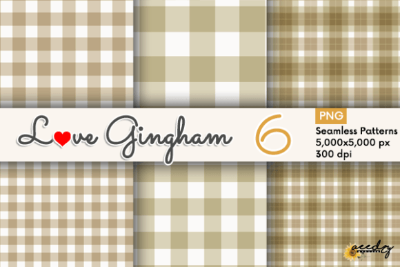 Brown Gingham Patterns Set for Creative Projects