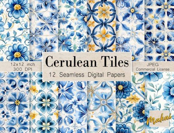 Cerulean Tiles: Elevating Design with Blue Handpainted Tile Patterns