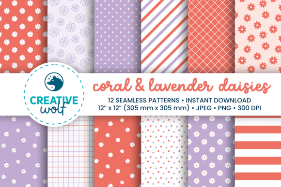 Coral Lavender Daisies Patterns: A Versatile Addition to Your Creative Toolkit