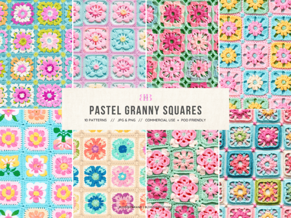 Crochet Granny Squares Seamless Patterns for Creative Projects