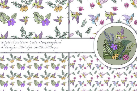 Cute Hummingbird Patterns Sublimation for Creative Projects and Design Workflows