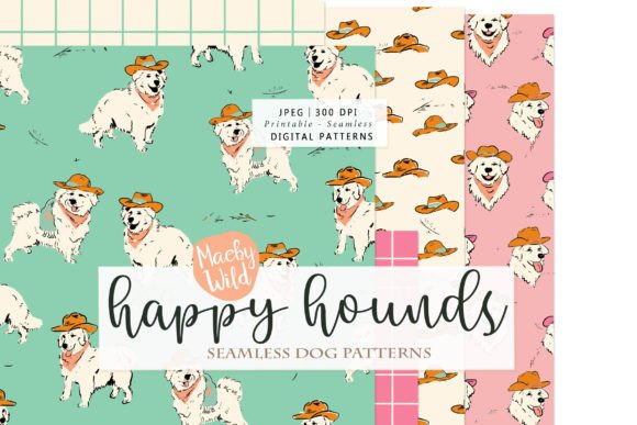 Happy Dogs Retro Cowboy Patterns