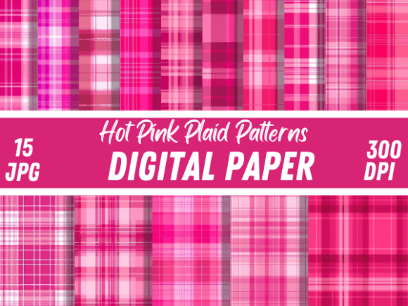 Hot Pink Plaid Seamless Paper Patterns