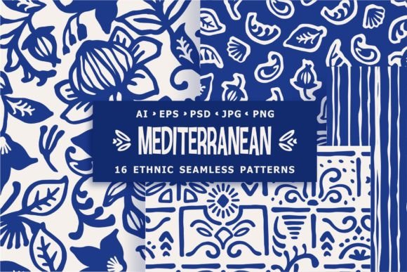 Mediterranean Seamless Patterns: A Versatile Design Resource for Creative Projects