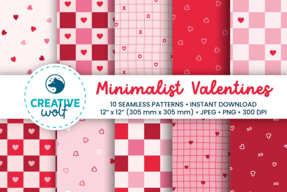 Minimalist Valentine Patterns Pink Red: A Versatile Design Resource for Creative Projects