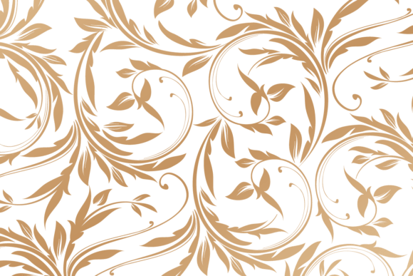 Ornate Florals Seamless Patterns Gold