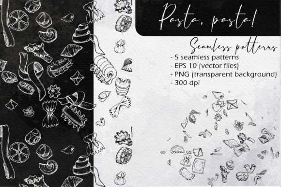 Pasta - Pasta Seamless Patterns: A Creative Resource for Designers and Entrepreneurs