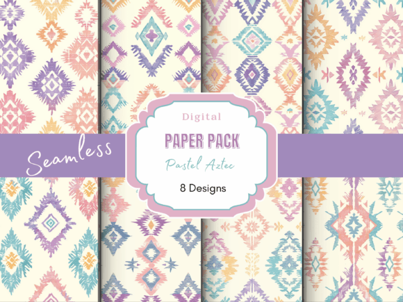 Pastel Aztec Tribal Patterns: A Versatile Design Resource for Creative Projects