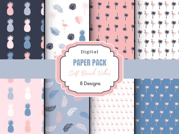 Pastel Beach Patterns Digital Paper: Enhancing Creative and Professional Workflows
