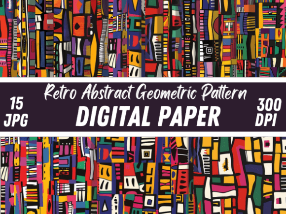 Retro Abstract Geometric Paper Patterns