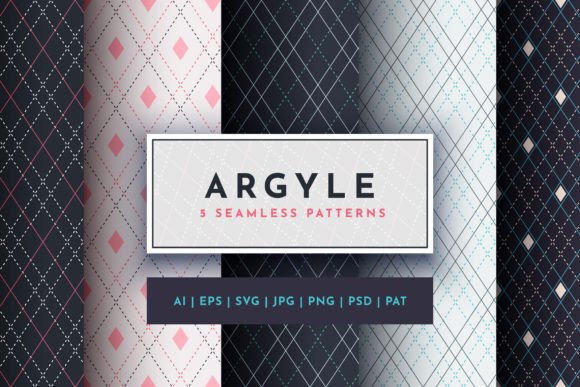 Set 5 Seamless Argyle Patterns: A Versatile Resource for Designers and Print Professionals