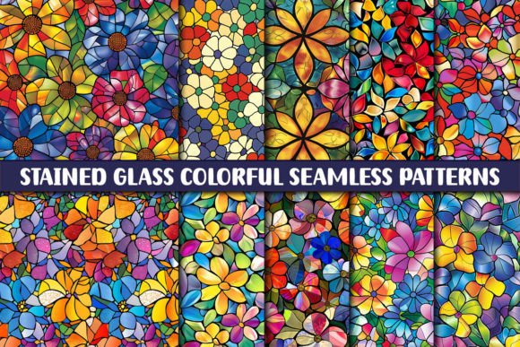 Stained Glass Colorful Seamless Patterns: A Versatile Design Asset for Modern Creatives