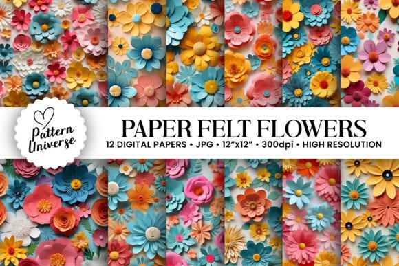 Summer Paper Felt Floral Patterns for Creative Projects