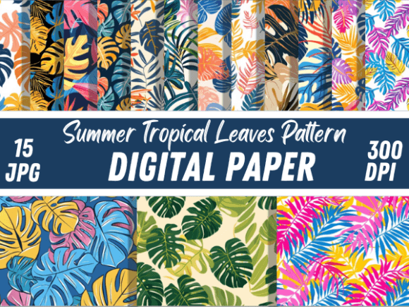 Summer Tropical Leaves Seamless Patterns: A Versatile Design Resource for Creative Projects