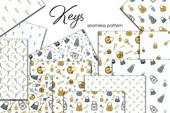 Vintage Keys Patterns for Creative Projects